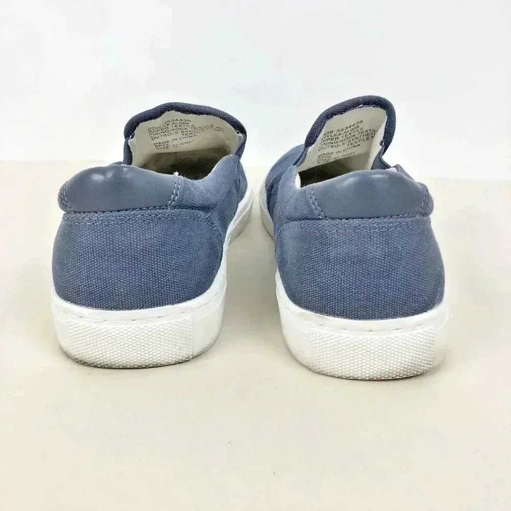 J.‎ Crew Mens Explorer Sneakers 10 Blue Canvas Slip On Low Top Streetwear - Picture 5 of 11